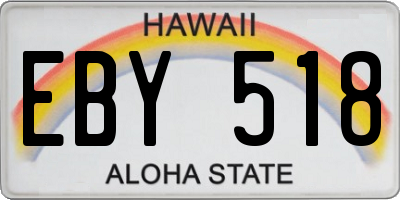 HI license plate EBY518
