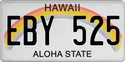 HI license plate EBY525