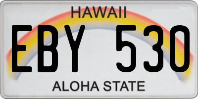 HI license plate EBY530