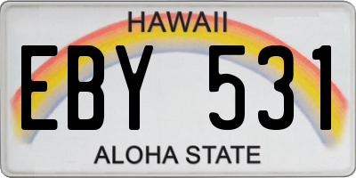 HI license plate EBY531