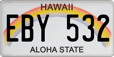 HI license plate EBY532