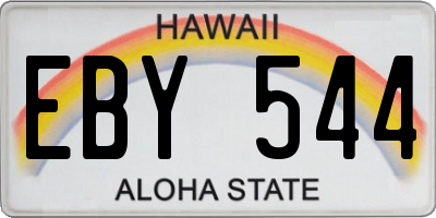 HI license plate EBY544