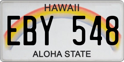 HI license plate EBY548