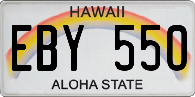 HI license plate EBY550
