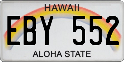 HI license plate EBY552