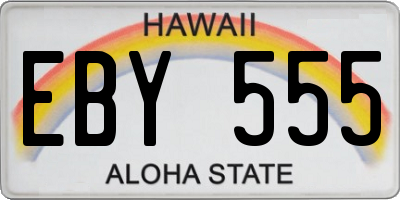 HI license plate EBY555