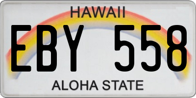 HI license plate EBY558