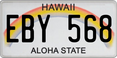 HI license plate EBY568