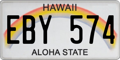 HI license plate EBY574