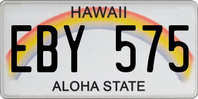 HI license plate EBY575