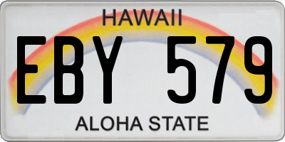 HI license plate EBY579