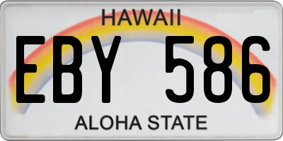 HI license plate EBY586