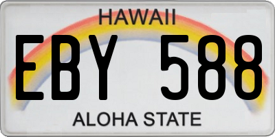 HI license plate EBY588