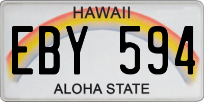 HI license plate EBY594