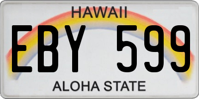 HI license plate EBY599