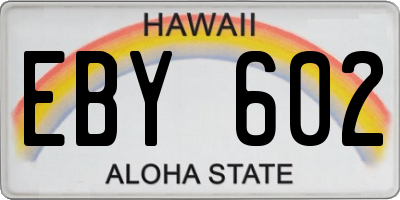 HI license plate EBY602