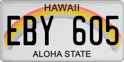 HI license plate EBY605
