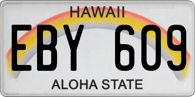 HI license plate EBY609
