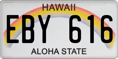 HI license plate EBY616