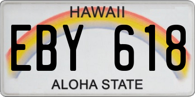 HI license plate EBY618