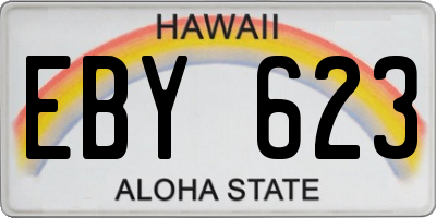 HI license plate EBY623