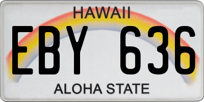 HI license plate EBY636