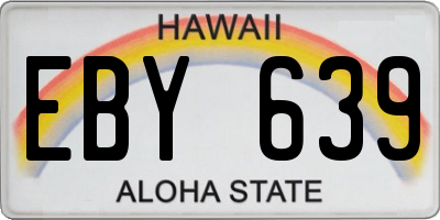 HI license plate EBY639