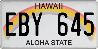 HI license plate EBY645