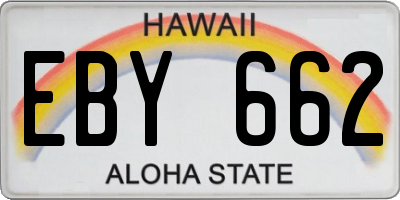 HI license plate EBY662