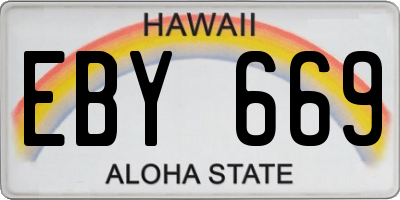 HI license plate EBY669