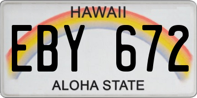 HI license plate EBY672