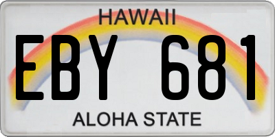 HI license plate EBY681