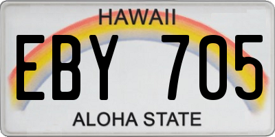 HI license plate EBY705