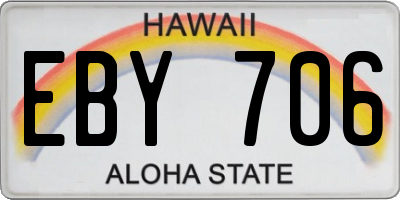 HI license plate EBY706