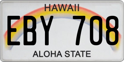 HI license plate EBY708