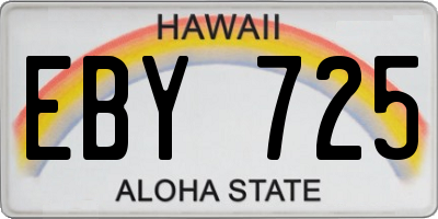 HI license plate EBY725