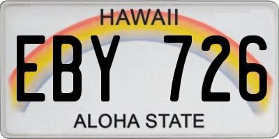 HI license plate EBY726