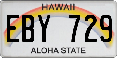 HI license plate EBY729
