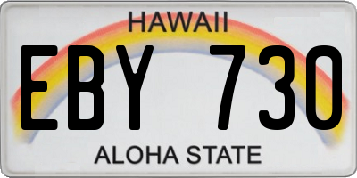 HI license plate EBY730