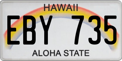HI license plate EBY735