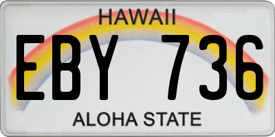 HI license plate EBY736