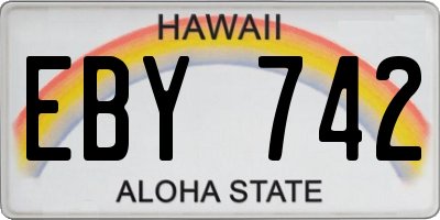 HI license plate EBY742