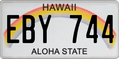HI license plate EBY744