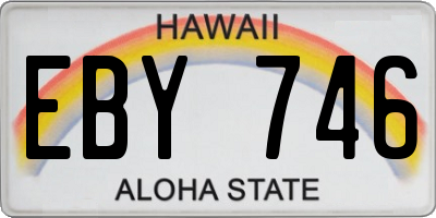 HI license plate EBY746