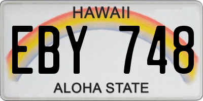 HI license plate EBY748