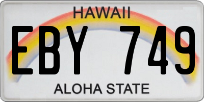 HI license plate EBY749
