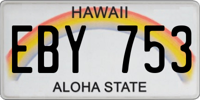 HI license plate EBY753