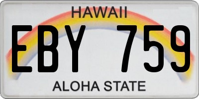 HI license plate EBY759