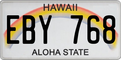 HI license plate EBY768