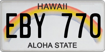 HI license plate EBY770